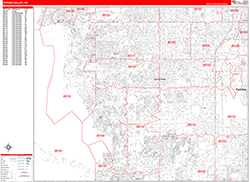 Spring Valley Wall Map Zip Code Red Line Style 2026